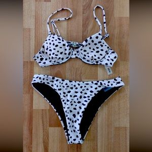 Shein Dalmatian Print Bikini in a Size Medium